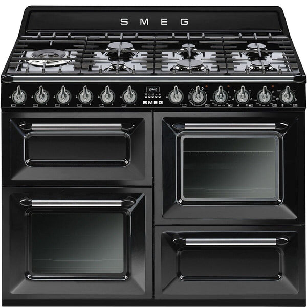 Smeg Range Cooker TR4110BL1 110cm Black Victoria Dual Fuel LPG Convert