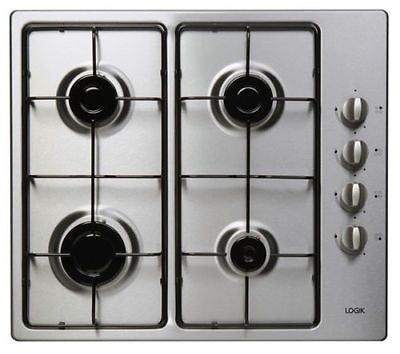 LOGIK LGHOBX12 - 4 Burner Gas Hob - Stainless Steel
