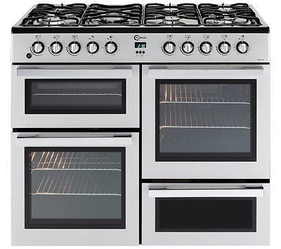 FLAVEL MLN10FRS Dual Fuel Range Cooker Silver Chrome Safeer