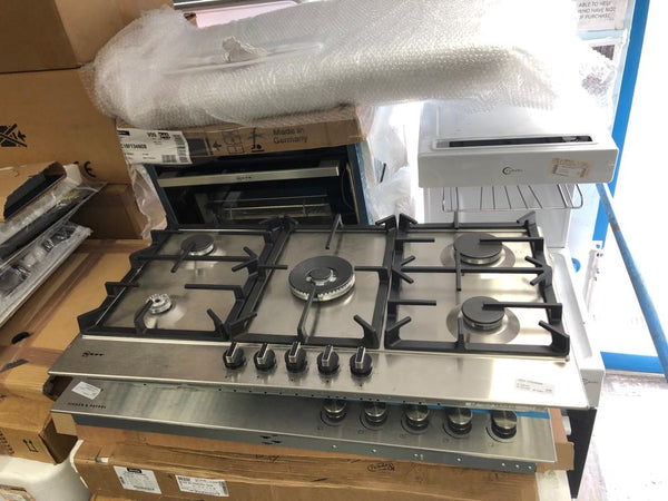 Neff T27DS59N0 75cm Wide Stainless Steel Gas Hob With Cast Iron