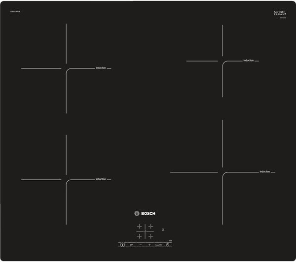 BOSCH Serie 4 PUE611BF1B 60cm Electric Induction Hob Black 13 amp plug Safeer Appliances Ltd