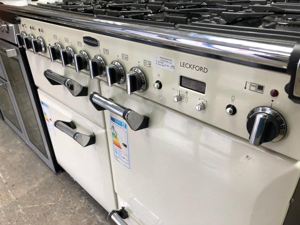 Rangemaster Leckford 110cm Dual Fuel Range Cooker ivory Chrome LPG Con Safeer Appliances Ltd
