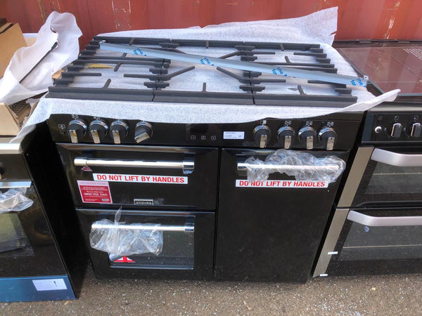 STOVES Ellingwood 90DFT Dual Fuel Range Cooker Black Chrome LPG Co Safeer Appliances Ltd