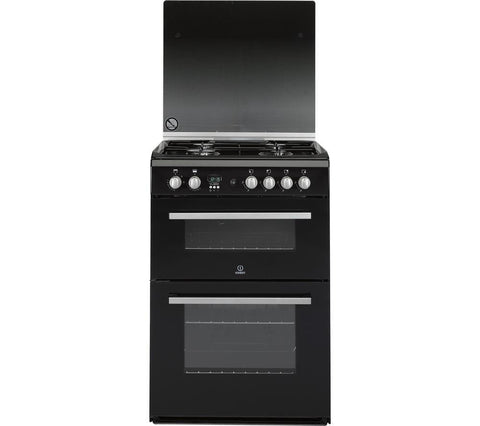 INDESIT DD60G2CGK - 60cm Gas Cooker - Black & Silver