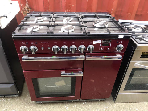 Rangemaster Professional+ PROP90DFFCY/C - 90cm Dual Fuel Rangecooker - Cranberry