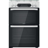 Hotpoint HDM67G0CCW/UK Gas Cooker with Double Oven - White LPG Convertible 60CM