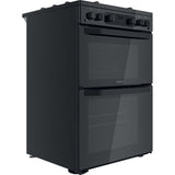 Hotpoint HDM67G0CMB Freestanding Cooker 60cm Gas in Black LPG Convertible