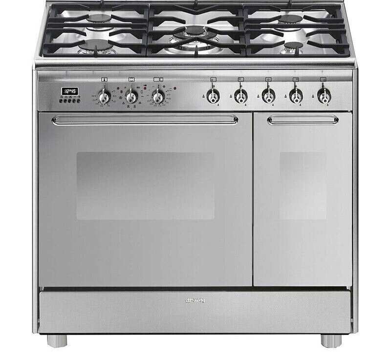 Smeg CG92PX9 90cm Stainless Steel Dual Fuel Range Cooker LPG CONVERTIB