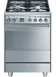 Smeg Cooker SUK61PX8 60cm Stainless Steel Pyrolytic Dual Fuel LPG CONVERTIBLE