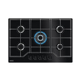 Zanussi ZGGN755K Series 60 75cm 5 Burner Gas on Glass Hob - Black