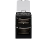 Zanussi ZCG63200BA Black 60cm Double Oven Gas Cooker