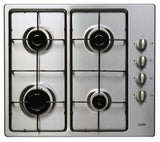 LOGIK LGHOBX12 Gas Hob Stainless Steel Automatic Ignition Side Control 4 Burners