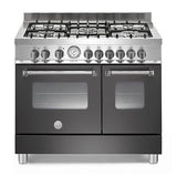 BERTAZZONI MASTER SERIES AD90 5 MFE - 90cm Dual Fuel Range Cooker - MATT BLACK