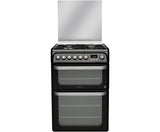 Hotpoint HUD61KS Free Standing AA Dual Fuel Cooker with Gas Hob 60cm Black LPG CONVERTIBLE