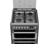 HOTPOINT HUD61G Dual Fuel Cooker - Graphite