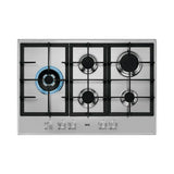 AEG HGB75500SM 75cm 5 Burner Gas Hob with Side Wok Burner - Stainless Steel