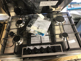 AEG HGB75420YM Gas Hob, 74.5cm, Stainless Steel