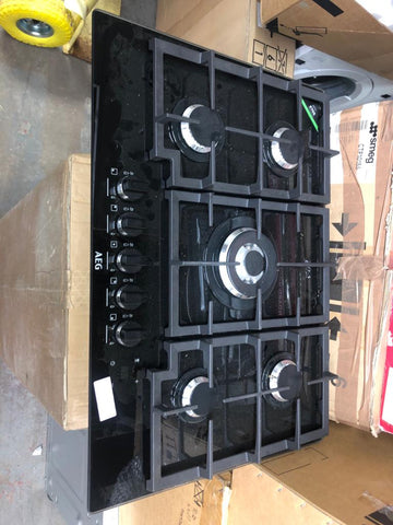 AEG HKB75540NB 75CM FLAMELIGHT 5 BURNER GAS ON AUTOMATIC IGNITION GLAS Safeer Appliances Ltd