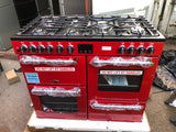 BELLING Kensington 100DFT (444444054) - 100cm Dual Fuel Range Cooker - Red
