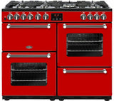 BELLING Kensington 100DFT (444444054) - 100cm Dual Fuel Range Cooker - Red