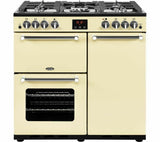 BELLING Kensington 90G Gas Range Cooker Cream 444444049 LPG Convertible