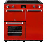 BELLING Kensington 90 cm Electric Induction Range Cooker Red Chrome 444444051