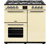 BELLING Kensington 90DFT Dual Fuel Range Cooker - Cream - 444444043 in stock