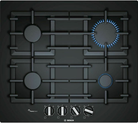BOSCH PPP6A6B90 Gas Hob - Black 60cm LPG Convertible
