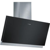 Bosch DWK098G61B 90cm Wide Angled Cooker Hood Stainless Steel And Black Glass