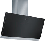 Bosch DWK098G61B 90cm Wide Angled Cooker Hood Stainless Steel And Black Glass