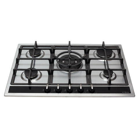 Cda HG7350SS 5 Burner Stainless Steel Gas Hob Automatic Ignition Front Controls