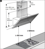 Neff D65IHM1S0B 60cm Chimney Angled Hood - Black