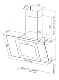 FABER CITY EG6 W / X A80 - 80cm Chimney Hood - White Glass - 110.0322.126