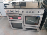 FLAVEL MLN10CRS Electric Ceramic Range Cooker 100cm Silver Chrome