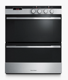 Fisher & Paykel OB60HDEX3 Double Built-Under Electric Oven, Black Glass