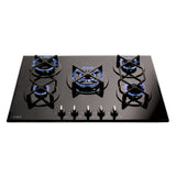 CDA HVG720BL 70cm Gas on Glass Hob - Black Glass