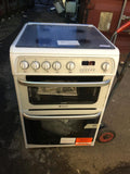Hotpoint Cannon CH60GCIW White 60cm Gas Twin Cavity Cooker Gas Hob And Glass Lid