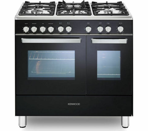 KENWOOD CK407G 90 cm Gas Range Cooker - Black & Chrome LPG Convertible