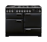 Rangemaster Deluxe Leckford110 110cm Dual Fuel Black with Chrome Trim