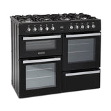 Montpellier MDF100K 1000mm Dual Fuel Range Cooker 7 x Burners Black