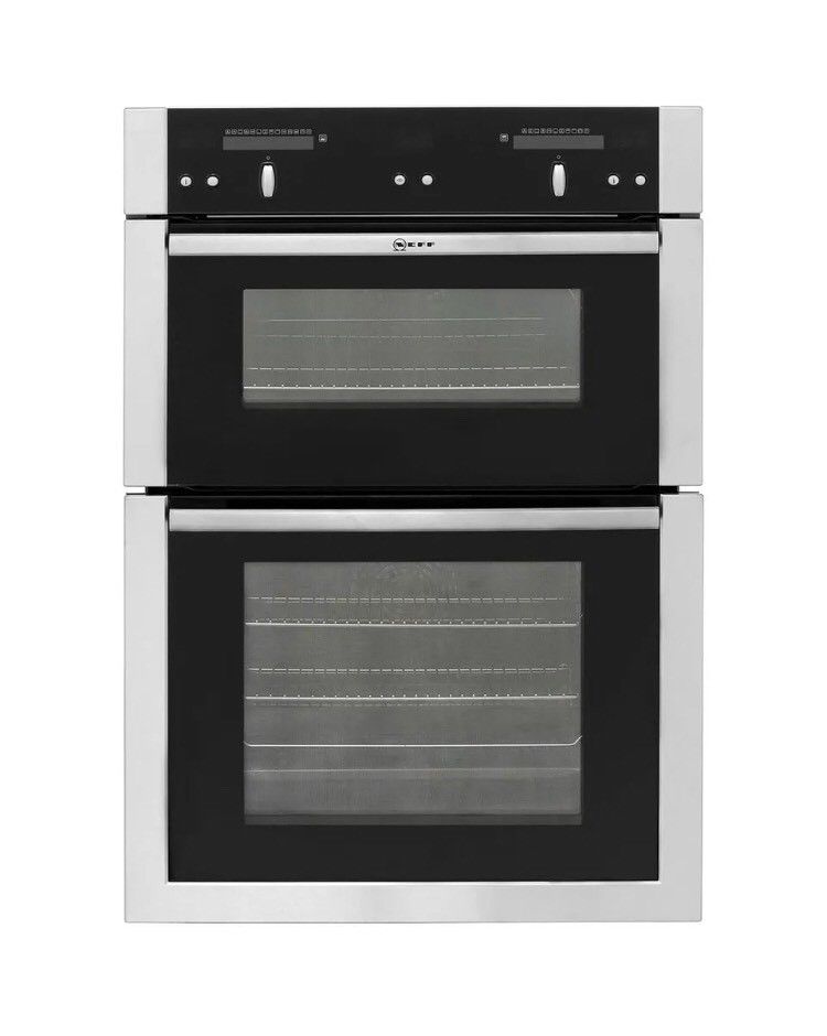 NEFF U16E74N5GB Built In Double Oven Stainless Steel Catalytic Liner