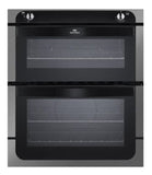 New World NW701G Built-under Double Gas Oven, Stainless Steel and Black