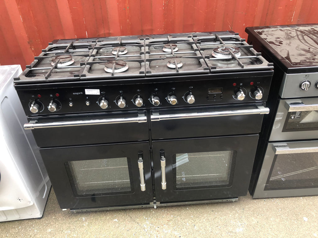 Rangemaster ESP110DFFBL Dual Fuel Range Cooker with 6 Hobs 110cm LPG C