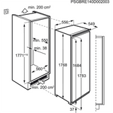AEG SKK81821DC Built-In Upright Larder Fridge - White