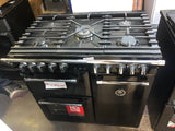 Stoves Richmond Deluxe S900DF 90cm 5 Burners A/A/A Dual Fuel Range Cooker Black