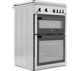 BEKO XTG611S 60cm Double Cavity Oven Grill Gas Cooker Silver