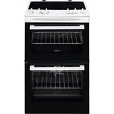 Zanussi ZCV46050WA Free Standing A/A Electric Cooker with Ceramic Hob 55cm