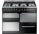 SMEG SYD4110BL - 110cm Dual Fuel Range Cooker – Black & Stainless Steel